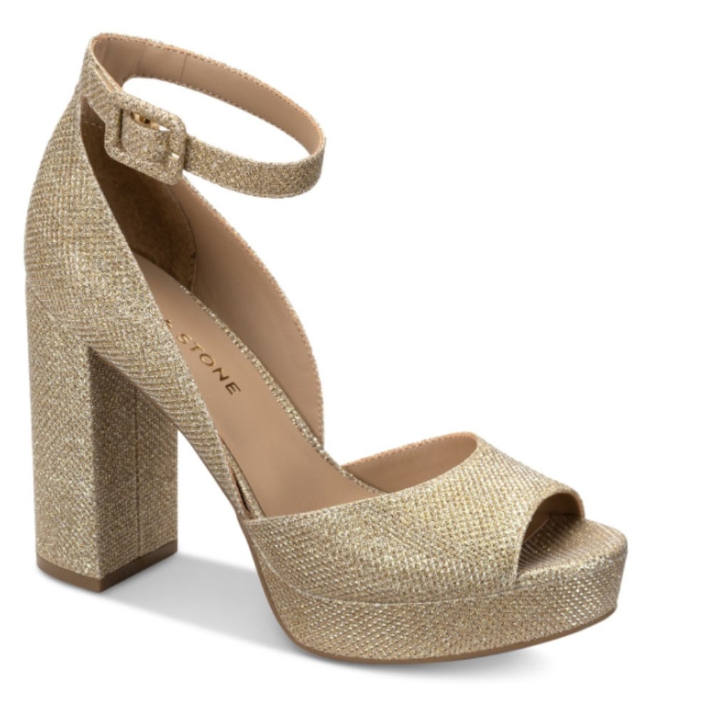 Sun + Stone Women's Reemaa Peep Toe Block Heel Platform Sandals NWT